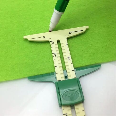 1 Pack Durable 5 in 1 Sliding Gauge Ruler Multi Functional Measuring Tool for Sewing Tailoring Quilting Patchwork Crafts and DIY Projects in Saudi Arabia