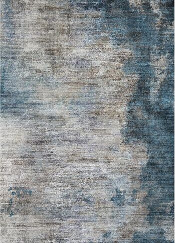 سجاد منطقة غرفة المعيشة dmoyest - 8x10 تجريدي كبير ناعم داخلي قابل للغسل سجادة محايدة حديثة منخفضة الوبر لغرفة النوم وغرفة الطعام والمزرعة والمكتب المنزلي - رمادي أزرق in Kuwait