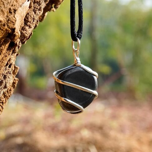 Black Obsidian Hexagon Crystal Necklace - Power, Confidence & Strength. Protection Stone Pendant in Kuwait