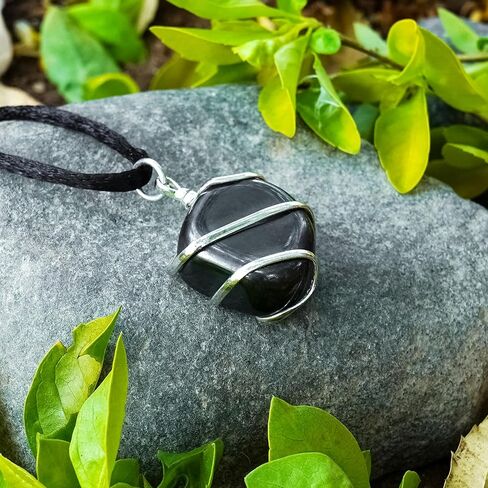 Black Obsidian Hexagon Crystal Necklace - Power, Confidence & Strength. Protection Stone Pendant in Kuwait