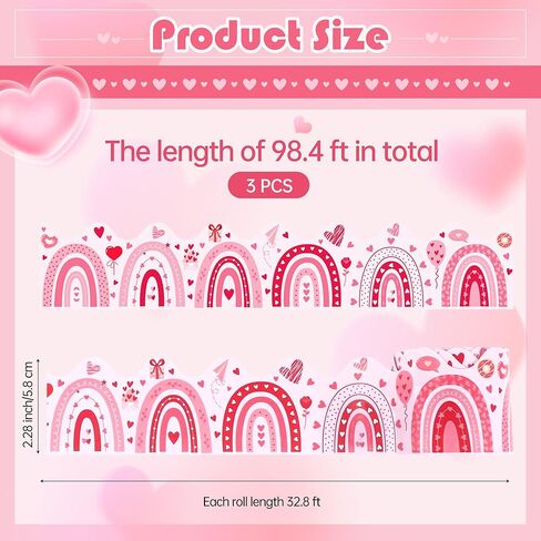 Aodaer 3 Rolls 98.4 FT Sky Sky Cloud Bulletin Board Borders Trims Scalloped Scalloped Scalloped Scrall على شكل سحابة على شكل فصول دراسية مدفوقة على الحدود in Kuwait