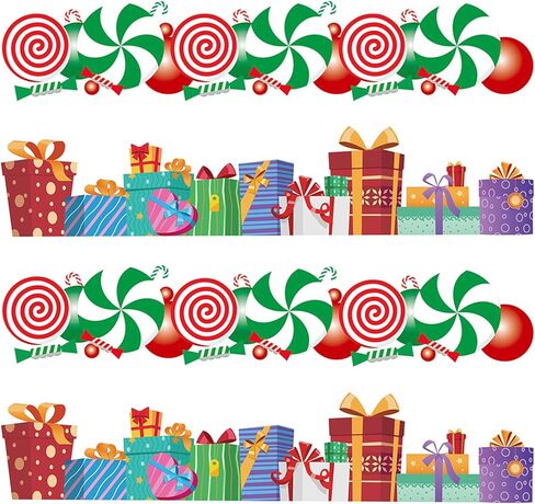 80PCS Christmas Bulletin Board Border,Snowflake Snowman Christmas Bulletin Board Decorations for School Classroom Blackboard Office Home Xmas Party Supplies White Elephant Gifts in Kuwait