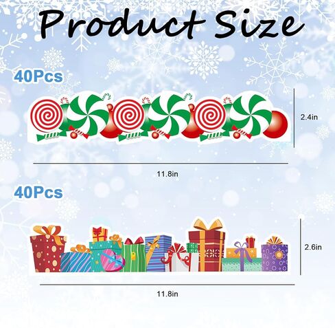 80PCS Christmas Bulletin Board Border,Snowflake Snowman Christmas Bulletin Board Decorations for School Classroom Blackboard Office Home Xmas Party Supplies White Elephant Gifts in Kuwait