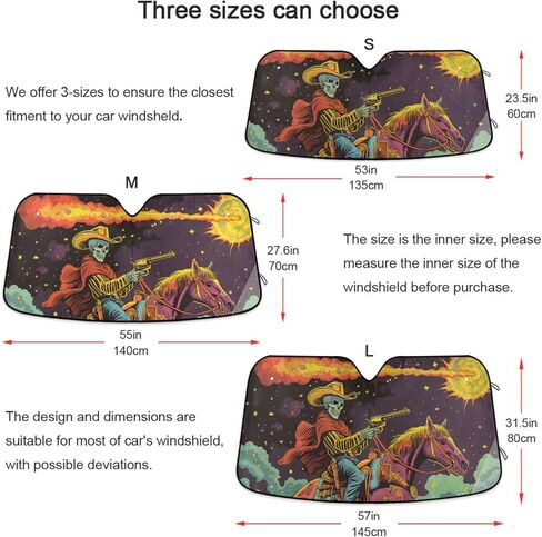Car Sun Shade Windshield Reflective for Ultimate Dashboard Protection Foldable Car Interior Accessories for Sun Heat，Skull in Saudi Arabia