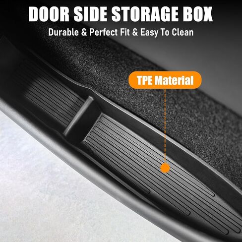 4 Pcs Door Side Storage Box Organizer Trays for New Tesla Model Y Juniper Accessories 2025 2026 Front & Rear TPE Door Pocket Liner Protector with Anti-Slip Design in Saudi Arabia