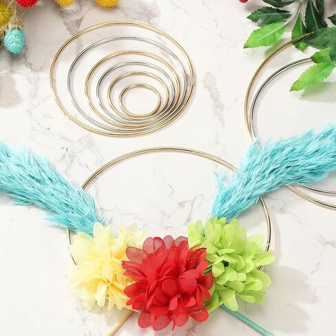 uxcell 4 Pcs Metal Hoops for Crafts, 4 Inch Dream Catcher Rings Floral Macrame Hoop for Wedding Wreath Decor Wall Hanging DIY Crafts Supplies, Gold in Saudi Arabia