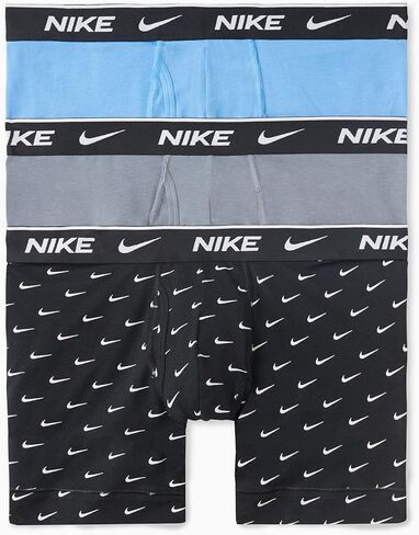 Nike Essential Cotton Stretch Boxer Brief, Dri-FIT 3Pk, Black/Volt /Team Orange/Game Royal, Small in Saudi Arabia