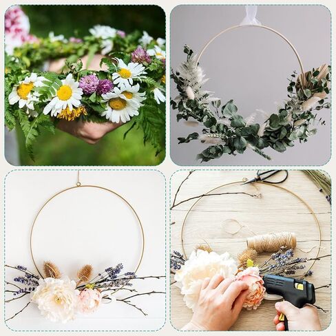 uxcell 4 Pcs Metal Hoops for Crafts, 4 Inch Dream Catcher Rings Floral Macrame Hoop for Wedding Wreath Decor Wall Hanging DIY Crafts Supplies, Gold in Saudi Arabia