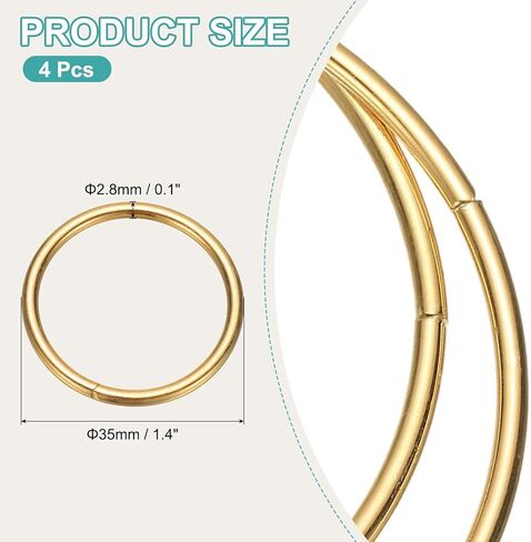 uxcell 4 Pcs Metal Hoops for Crafts, 4 Inch Dream Catcher Rings Floral Macrame Hoop for Wedding Wreath Decor Wall Hanging DIY Crafts Supplies, Gold in Saudi Arabia