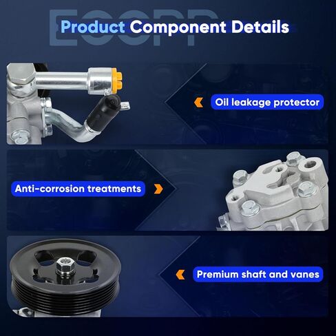 ECCPP Power Steering Pump fit for Nissan Murano 2009 2010 2011 2012 2013 2014 3.5L 3498CC V6 GAS DOHC Naturally Aspirated Replace #21-5367 in Kuwait