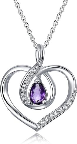 Daughter Necklace from Dad Mom Grandmother 925 Sterling Silver Rose Flower Forever Love Heart Pendant Necklace Embellished with Crystals from Austria Crystal Jewelry Daughter Gifts in Saudi Arabia