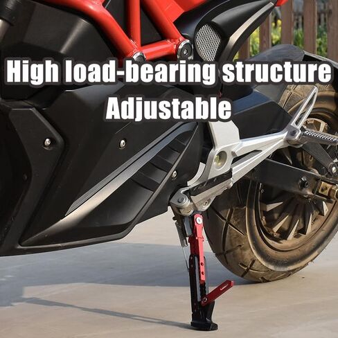 مسند دراجة نارية للدراجة النارية FTR 1200 R Carbon/FTR إصدار البطولة/FTR R Carbon، حامل جانبي من الألومنيوم عالمي قابل للتعديل للدراجات النارية شديدة التحمل لدعم مواقف السيارات، A/أحمر in Kuwait