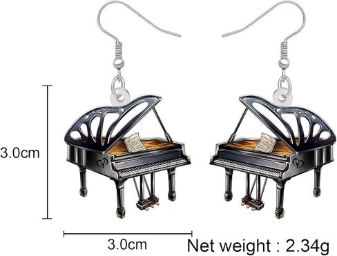 Acrylic Cute Piano Earrings Dangle Drop Musical Instrument Jewelry Music Gifts for Women Girls Kids Charms Party Favors in Kuwait