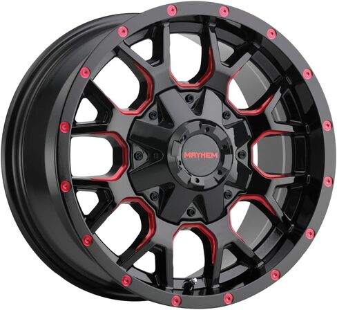 Mayhem 8015-2937BTR Warrior 8015 Black W/Prism Red 20X9 6-135/6-139.7 0mm 106mm in Saudi Arabia