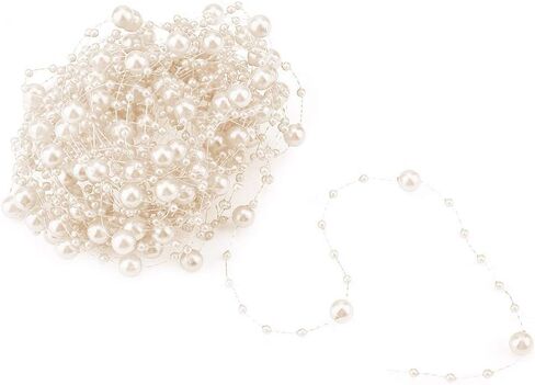 10M Fishing Thread Beads Chain, DIY Wedding Party Decoration for Holding Flowers, Flower Shop Decoration Beads, DIY Accessories(Beige) in Saudi Arabia
