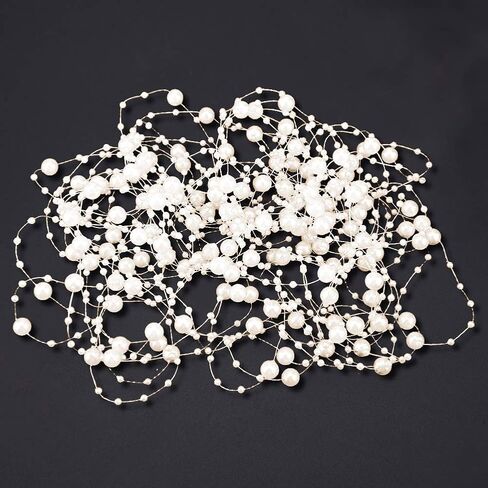 10M Fishing Thread Beads Chain, DIY Wedding Party Decoration for Holding Flowers, Flower Shop Decoration Beads, DIY Accessories(Beige) in Saudi Arabia