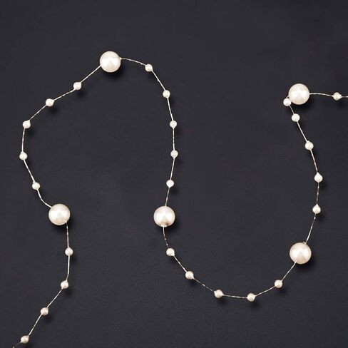 10M Fishing Thread Beads Chain, DIY Wedding Party Decoration for Holding Flowers, Flower Shop Decoration Beads, DIY Accessories(Beige) in Saudi Arabia