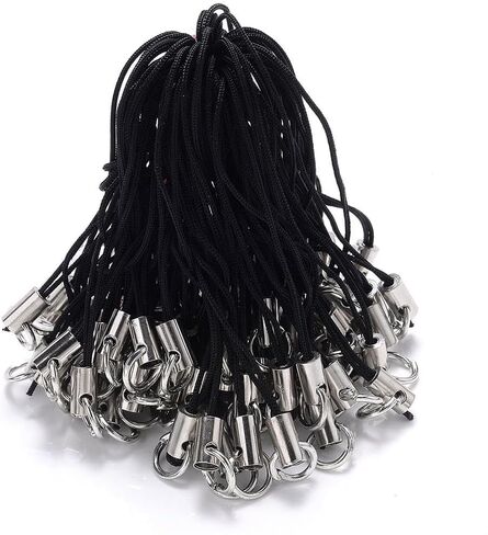 100Pcs Mix Polyester Cord with Jump Ring Lanyard Rope for Making Keychain DIY Craft Pendant Handmade Materials (100pcs-random Mix) in Saudi Arabia