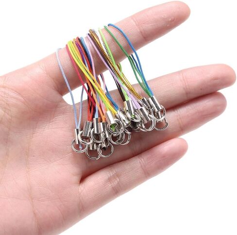 100Pcs Mix Polyester Cord with Jump Ring Lanyard Rope for Making Keychain DIY Craft Pendant Handmade Materials (100pcs-random Mix) in Saudi Arabia