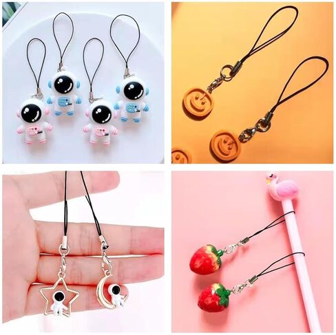 100Pcs Mix Polyester Cord with Jump Ring Lanyard Rope for Making Keychain DIY Craft Pendant Handmade Materials (100pcs-random Mix) in Saudi Arabia
