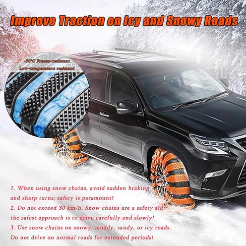 10 Pcs Snow Tire Chains for Honda Pilot 2002-2020 2021 2022 2023 2024 2025, Adjustable Tire Chain for Winter Driving & Muddy Road, Emergency Snow Non-Slip Zip Tie Tire Chains,B Black in Saudi Arabia