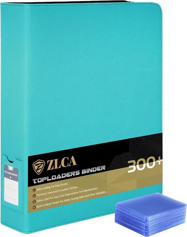 ZLCA Top Loader Binder-9 Pocket, Hold 324 Cards，Trading Card Binder Includes 20 Top Loaders, Top Loaders Binder for Sport Card, MTG, TCG（Black） in Saudi Arabia