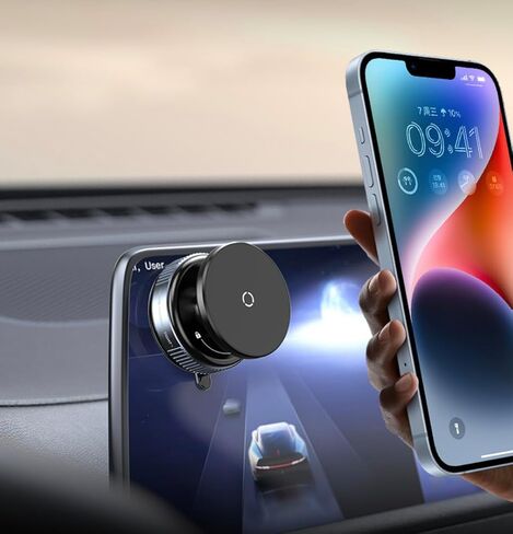 PRIMEWAVE 360° Magnetic Car Phone Holder – Universal Dashboard & Air Vent Mount | Strong Magnet Grip, Compact Design, Anti-Slip Base | Compatible with iPhone, Samsung, GPS Devices in Saudi Arabia