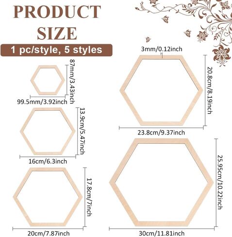 BENECREAT 7 Sizes Wooden Cloud Outline, Cloud Macrame Frame Wood Hoop Rings Macrame Art Frame Weaving Macrame for DIY Craft Making Home Wall Hanging Wreath Decoration, 3.5mm Thick in Saudi Arabia