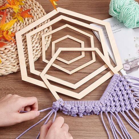 BENECREAT 7 Sizes Wooden Cloud Outline, Cloud Macrame Frame Wood Hoop Rings Macrame Art Frame Weaving Macrame for DIY Craft Making Home Wall Hanging Wreath Decoration, 3.5mm Thick in Saudi Arabia
