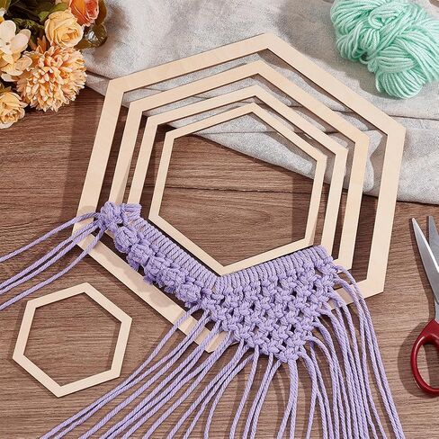 BENECREAT 7 Sizes Wooden Cloud Outline, Cloud Macrame Frame Wood Hoop Rings Macrame Art Frame Weaving Macrame for DIY Craft Making Home Wall Hanging Wreath Decoration, 3.5mm Thick in Saudi Arabia