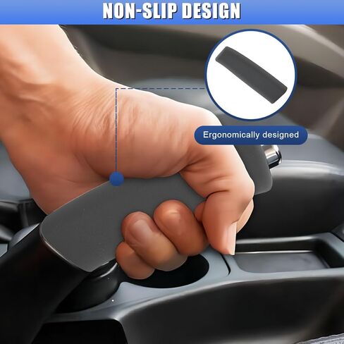 Car Handbrake Cover - Silicone Comfortable Handle Grip Cover Car Parking Brake Lever Decorative Protector - Universal Anti-Slip Brake Grip Sleeve for Cars, Trucks, SUVs (Red) in Saudi Arabia
