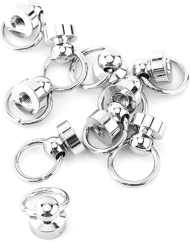 66pcs Screwback Round Head Rivet 8mm, Silver Pull Ring Rivet DIY Accessory Screw Rivets Screwback Round Head Rivet with Pull Ring Studs DIY Leather Craft Rivets Studs in Saudi Arabia