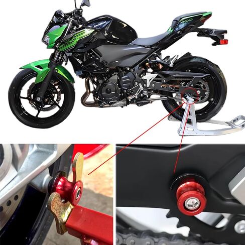 قطعتان من البكرات المنزلقة للذراع المتأرجح للدراجة النارية M10 X1.25، تناسب Kawasaki Z750 Z750S Z750R Ninja 250 300 400 650 KLE650 ZX10R ER-6N Versys 1000 Yamaha FZR 1000/600R/400 (أحمر) in Saudi Arabia