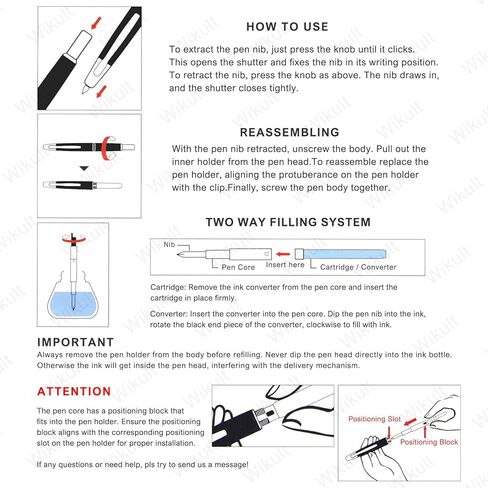 2PCS Jinhao 10 Fountain Pen Nib Section Set for Replacement, Iridium Stainless Fine Nib with 5.5mm Diameter Ink Converter Set in Saudi Arabia