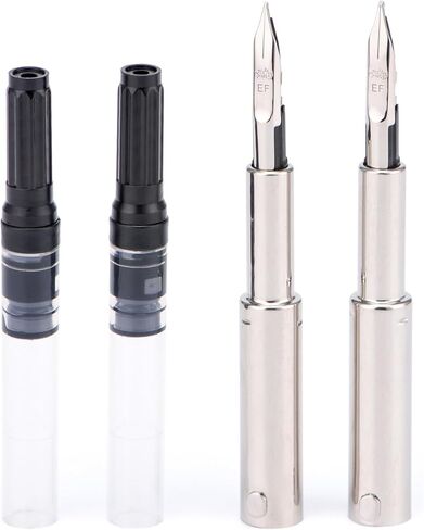2PCS Jinhao 10 Fountain Pen Nib Section Set for Replacement, Iridium Stainless Fine Nib with 5.5mm Diameter Ink Converter Set in Saudi Arabia