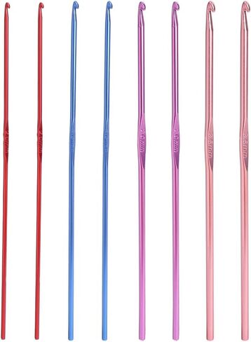 8pcs Colorful Crochet Hook Set Aluminum Handle Knitting Crochet Needles Sweater DIY Hooks Set Metal Sewing Hook Knitting Tool in Saudi Arabia