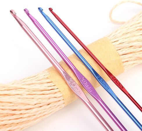8pcs Colorful Crochet Hook Set Aluminum Handle Knitting Crochet Needles Sweater DIY Hooks Set Metal Sewing Hook Knitting Tool in Saudi Arabia