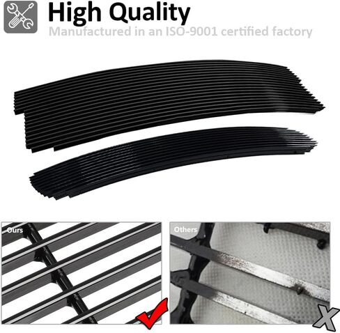 Front Black Main Upper Lower Bumper Billet Grille Combo Compatible with 1999 2000 2001 2002 2003 Ford F150 Lightning Grill Insert in Saudi Arabia