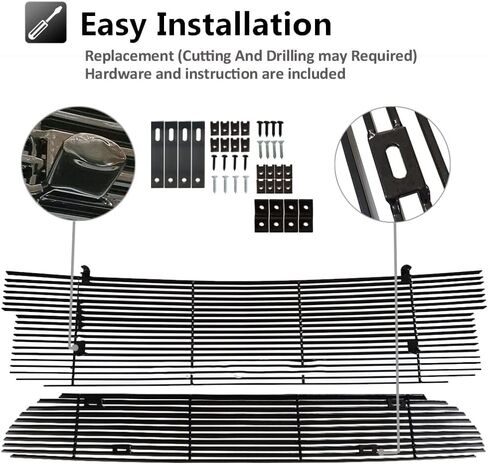 Front Black Main Upper Lower Bumper Billet Grille Combo Compatible with 1999 2000 2001 2002 2003 Ford F150 Lightning Grill Insert in Saudi Arabia