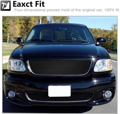 Front Black Main Upper Lower Bumper Billet Grille Combo Compatible with 1999 2000 2001 2002 2003 Ford F150 Lightning Grill Insert in Saudi Arabia