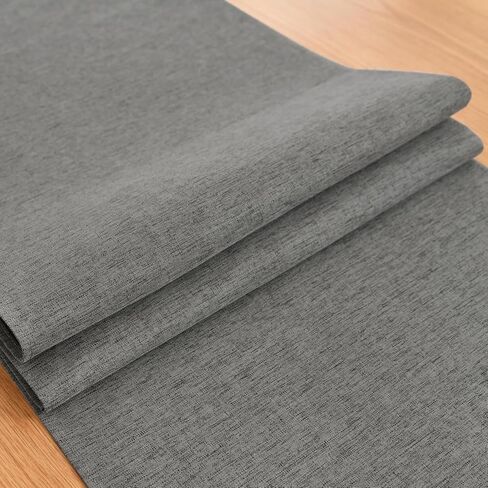 Waterproof Faux Linen Table Runner Farmhouse Short Mist Blue Table Runner 36 Inches Rustic Washable Table Runner Dresser Scarf for Kitchen Dining Room Indoor Outdoor 13x36 Inch in Kuwait