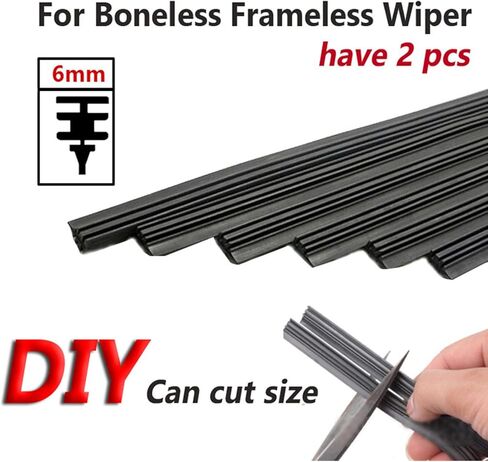 Cars Wiper Strip,2pcs Boneless Frameless Rubber Car Wiper Refill Strips Windscreen 26'' Windshield Car Accessories in Saudi Arabia