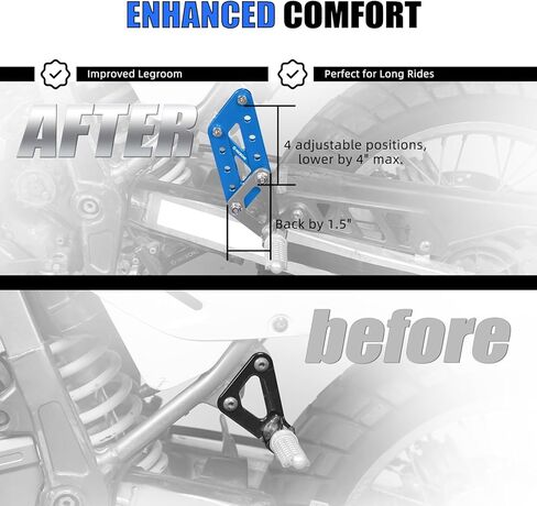 NICECNC Black Passenger Foot Peg Relocation Brackets Aluminum Compatible with Suzuki DR650 1996-2024 in Saudi Arabia