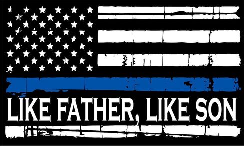 Thin Blue Line Tattered Flag Decal Vinyl Sticker Like Father Like Son Decal Vinyl Sticker 5" in Saudi Arabia