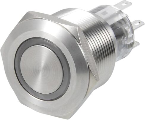 uxcell Latching Metal Push Button Switch 22mm Mounting Dia DPDT 2NO 2NC 24V Blue LED Light in Saudi Arabia
