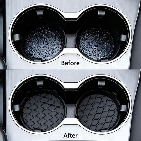 قاعدة حامل أكواب السيارة، قواعد أكواب من السيليكون للسيارات، ملحقات داخلية للسيارة غير قابلة للانزلاق، 4 قطع باللون الأسود (أسود) in Kuwait