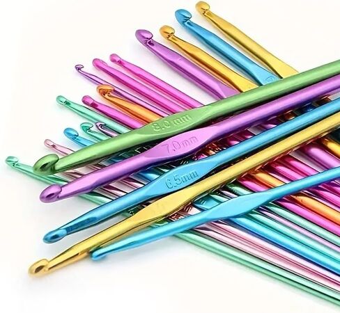 Premium Aluminum Crochet Hooks – Perfect for Knitting, Rust-Resistant Oxidized Hook Heads, Easy to Use, Various Sizes Available in Saudi Arabia