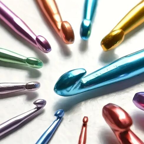 Premium Aluminum Crochet Hooks – Perfect for Knitting, Rust-Resistant Oxidized Hook Heads, Easy to Use, Various Sizes Available in Saudi Arabia