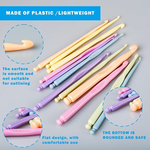 Crochet Hooks Set, 12 Pcs 2.0-10mm Ergonomic Soft Grip Knitting Needles with Case, Yarn Weaving Tools for DIY Craft, Making Socks Scarf Hat Bag in Saudi Arabia