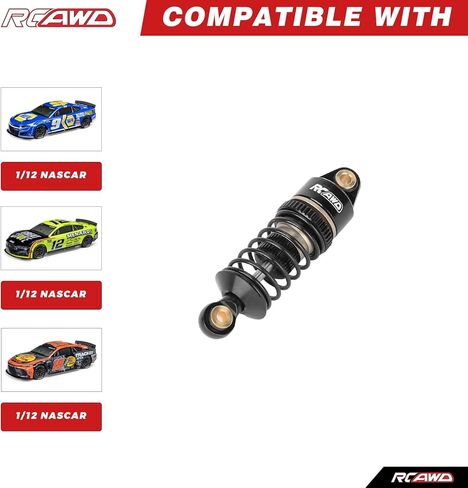 مجموعة صدمات RCAWD RC لسيارة Losi 1/12 RC Racecar على الطريق، أجزاء مثبط ممتص الصدمات الأمامي والخلفي من الألومنيوم والتيتانيوم in Kuwait